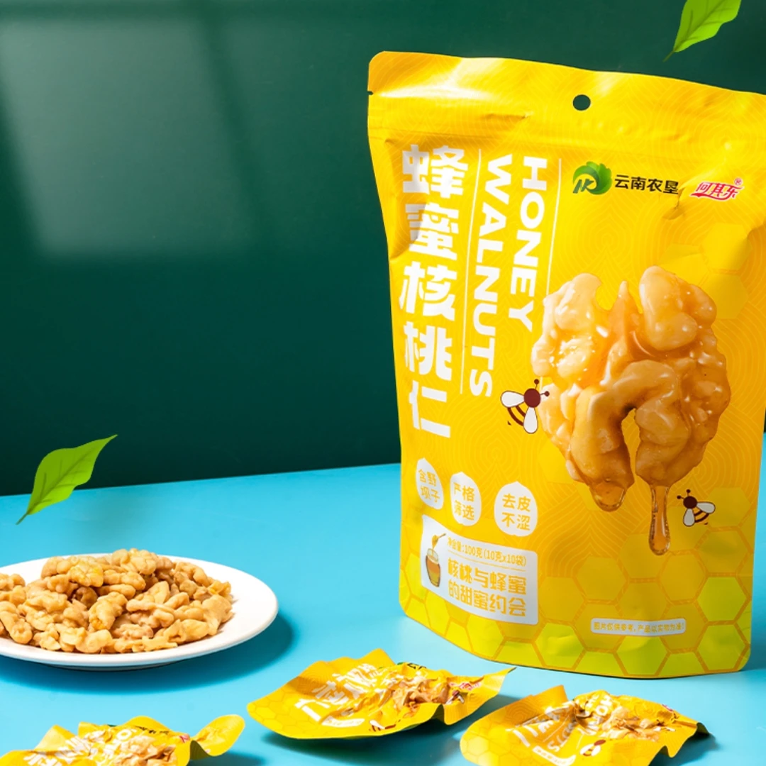 何其乐蜂蜜核桃仁100g*2袋独立分包脱皮核桃仁零食网红休闲食品