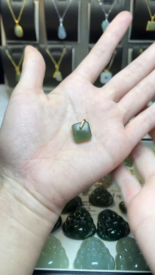 吊坠(不含链)银S925镶嵌和田玉吊坠(不含链) 银S925镶嵌 和田玉