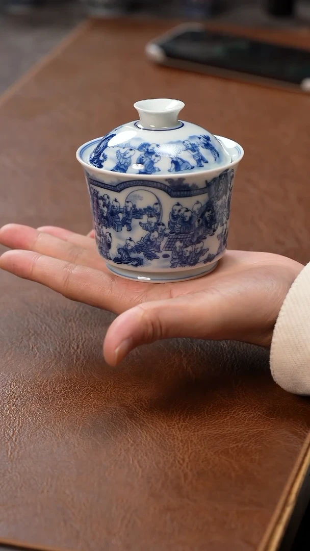 【闪购商品】盖碗百子图盖碗·