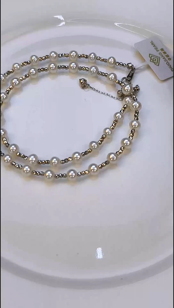 颈饰银S925镶嵌淡水珍珠5-6