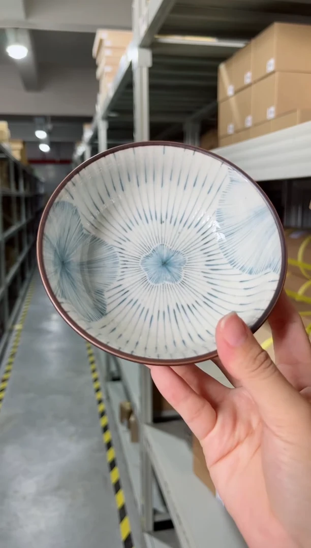 瓷片福利蓝雨花圆碗