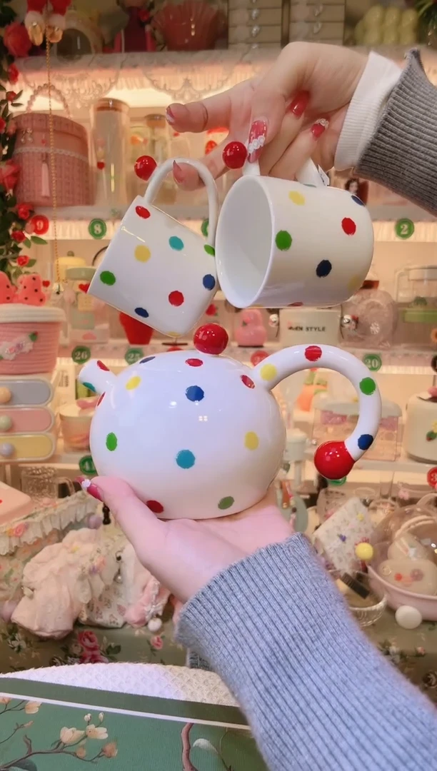 波点水壶套装——手工制作品质好！