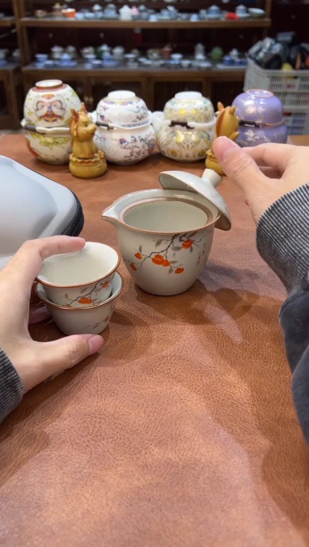 真的很便宜会开片的旅行茶具