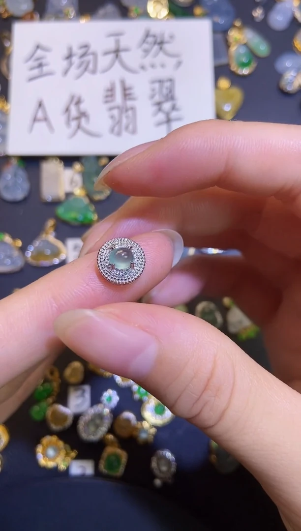 吊坠(不含链)银S925镶嵌翡翠1
