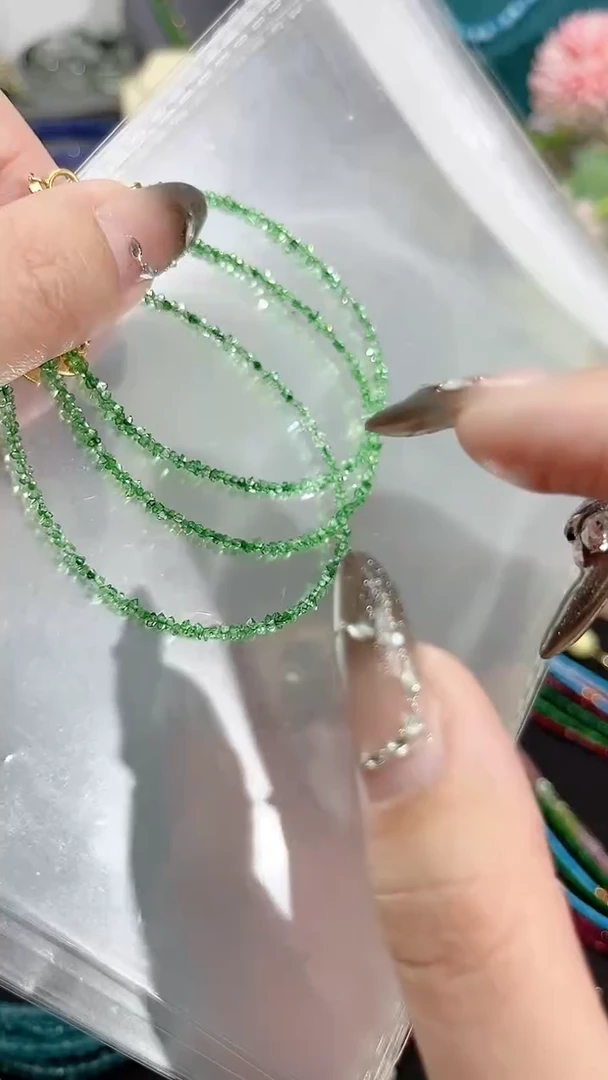 【闪购商品】钻石手链银S925镶嵌绿色99