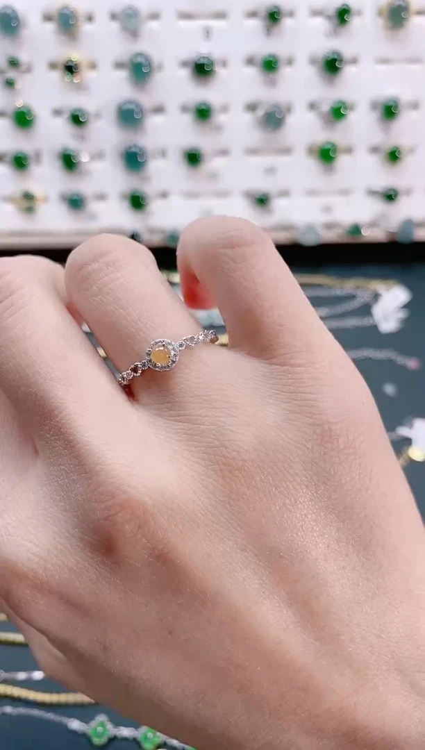 【闪购商品】翡翠戒指银S925镶嵌天然翡翠