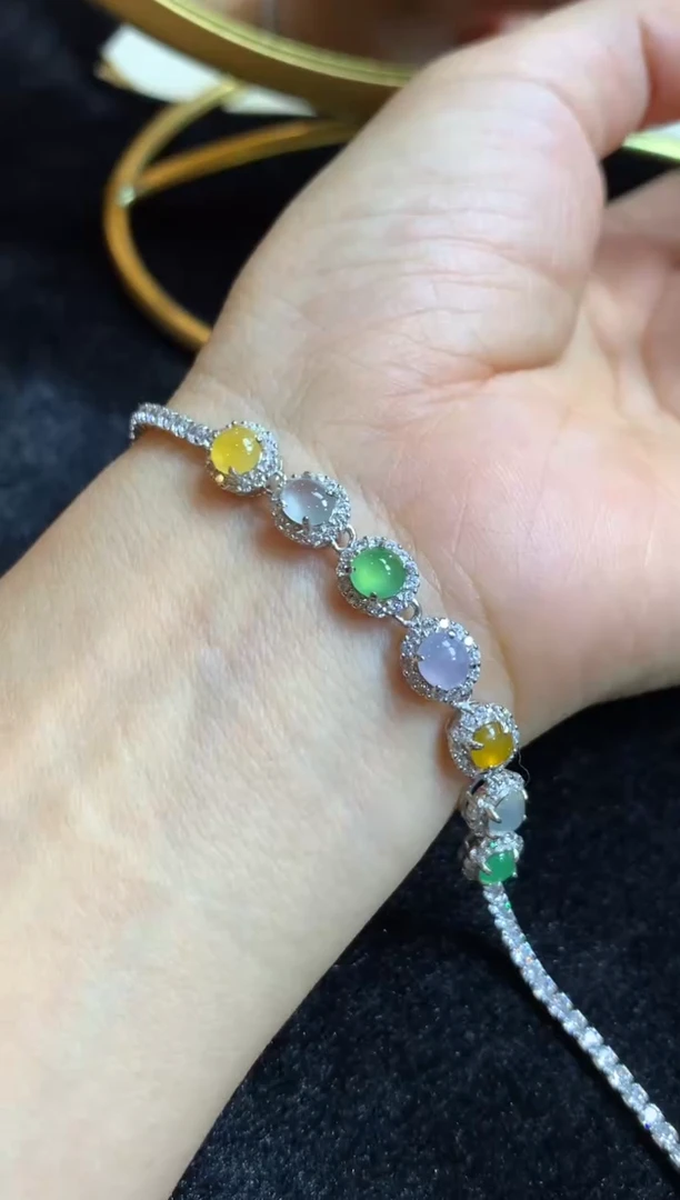 颈饰银S925镶嵌翡翠翡翠手链（福利好价）