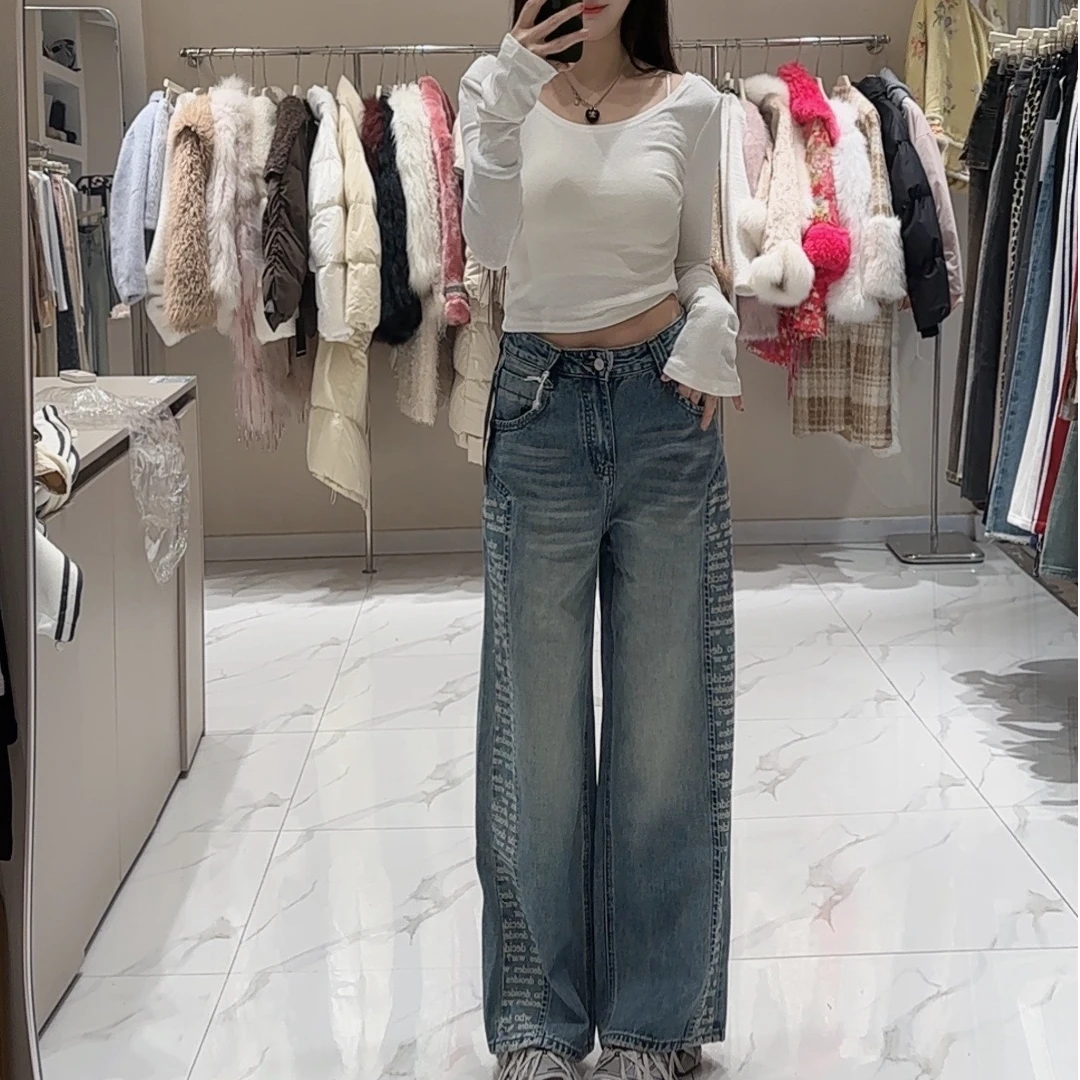 【新款】2025春款牛仔阔腿裤