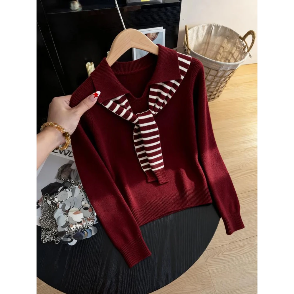 2025秋季新款洋气女装时髦设计感漂亮披肩显瘦长袖毛衣针织衫爆款