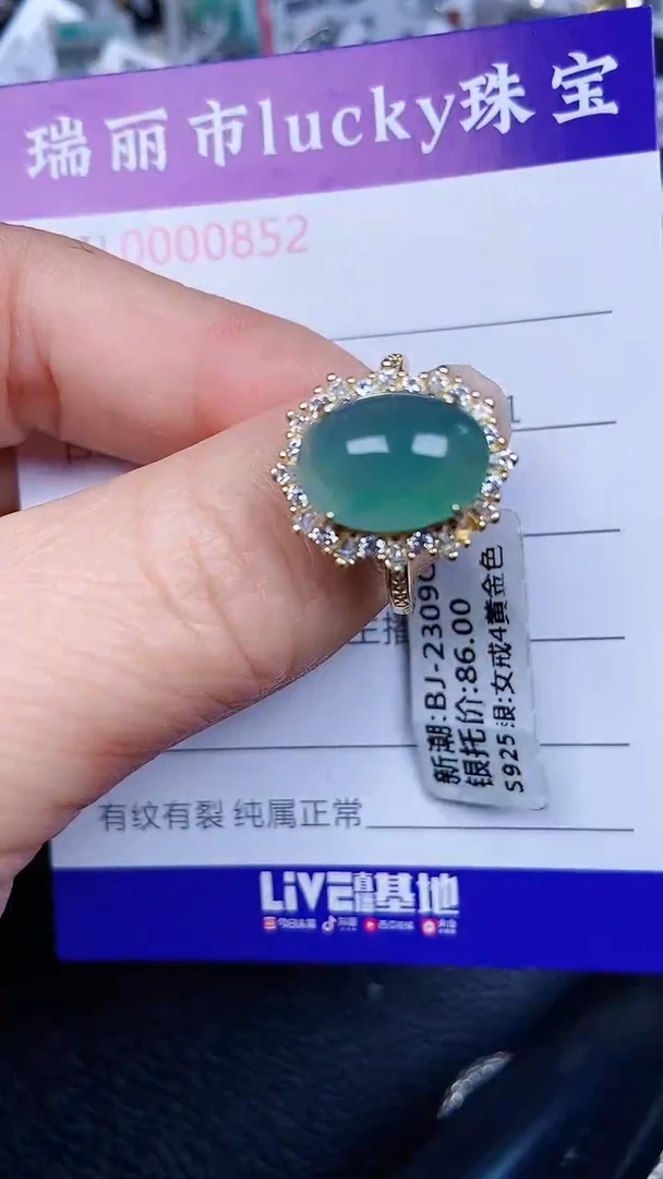 颈饰银S925镶嵌翡翠0852