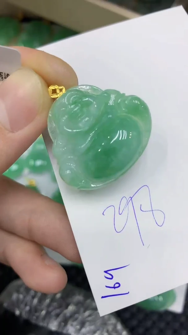 颈饰18K金镶嵌翡翠缅甸A货翡翠