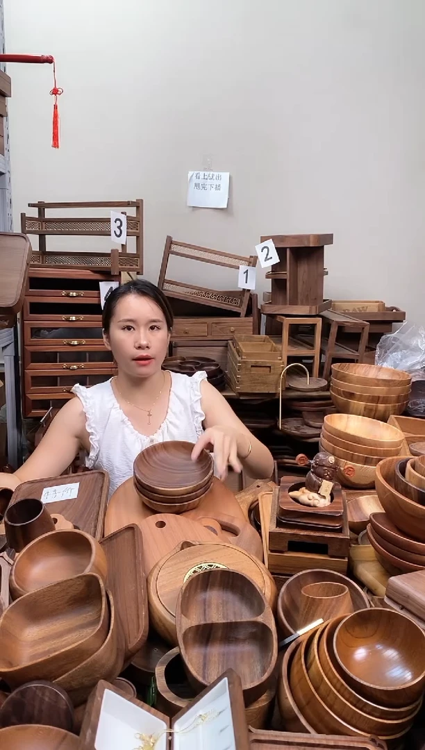南美胡桃木深碟16*4cm   内销