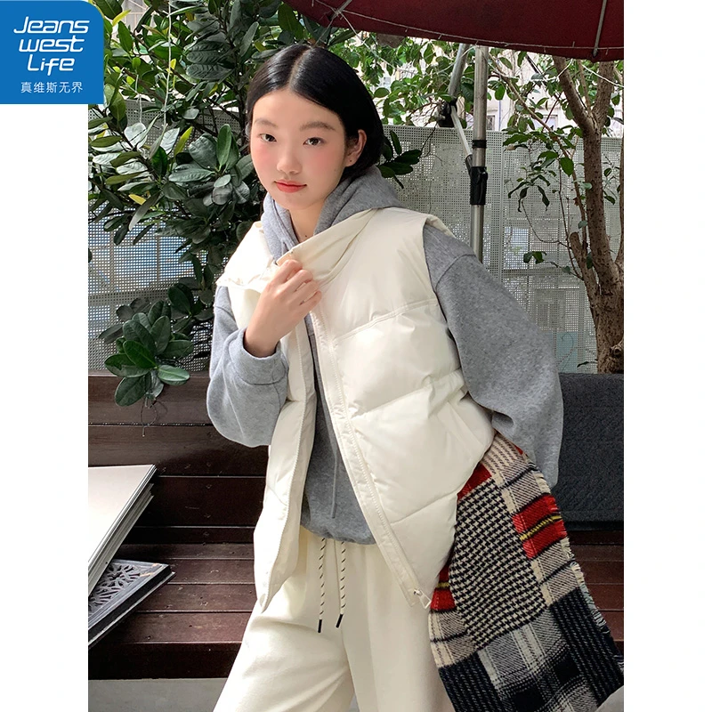 真维斯无界女士棉马甲冬季韩系立领潮流时尚保暖百搭休闲叠穿新款