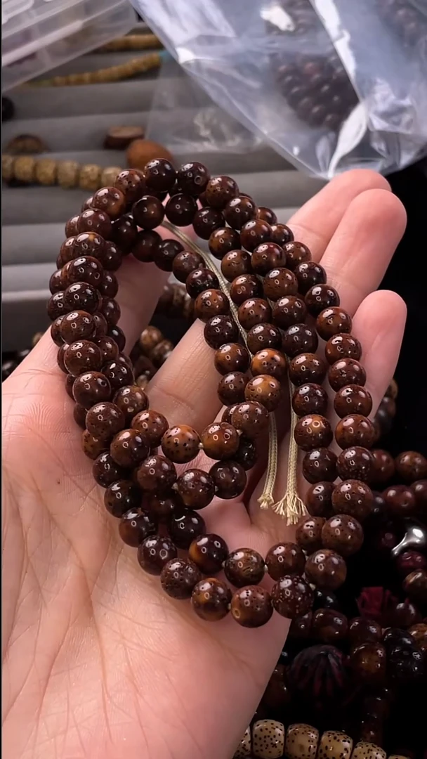 吊坠星月菩提飞精工级中珀圆珠7长串