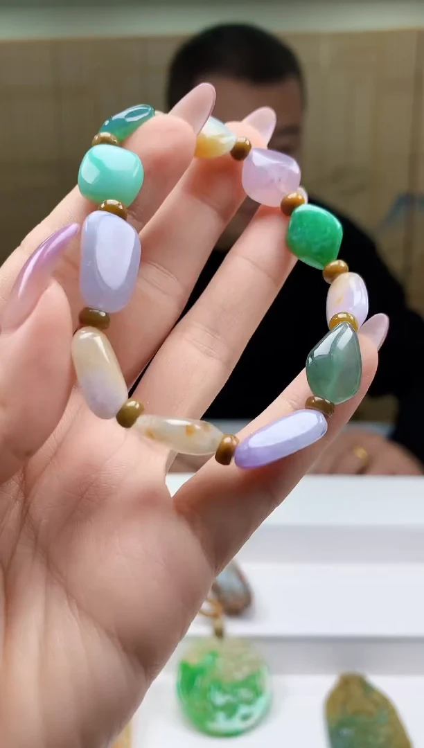 定制翡翠未镶嵌4898ty-毛货手串105