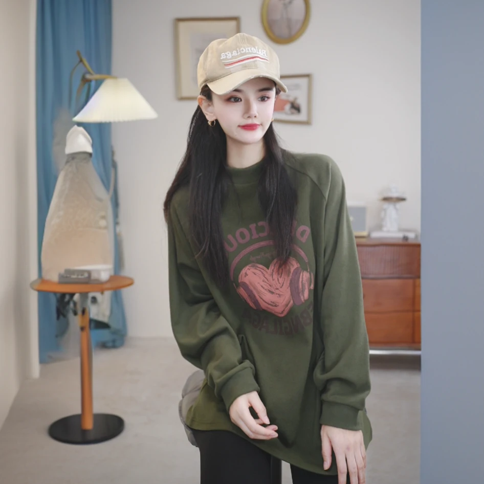 【耳机】澳绒保暖双面绒打底单穿卫衣宽松长袖时尚加绒