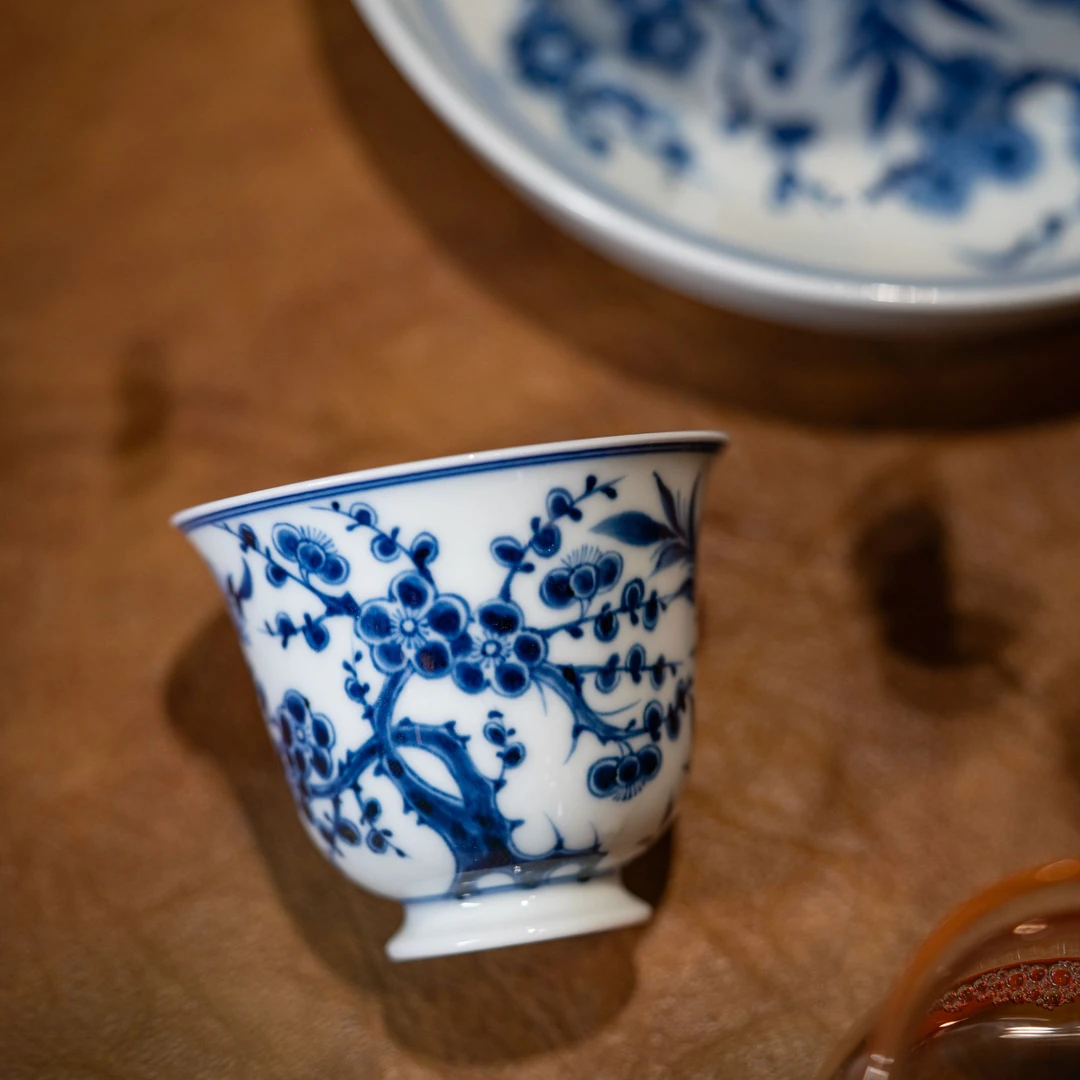 【文堇堂】青花系列 景德镇手工手绘 松竹梅茶器 612