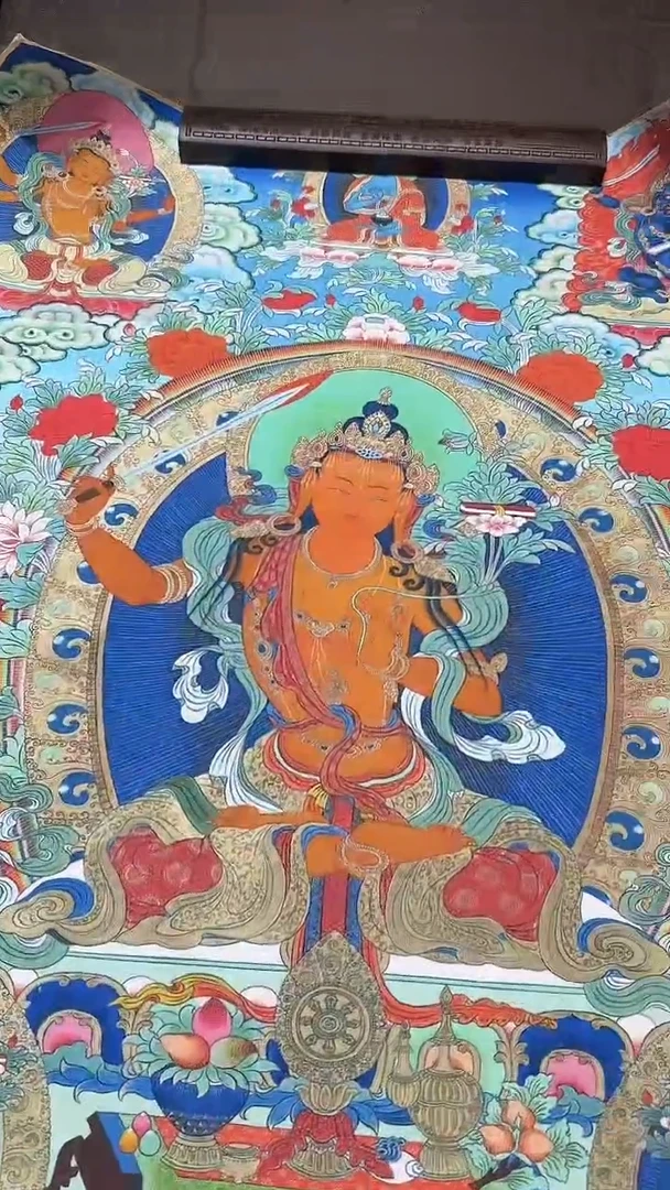 卷轴画【主播精品】高端卷轴画——唐卡文殊522