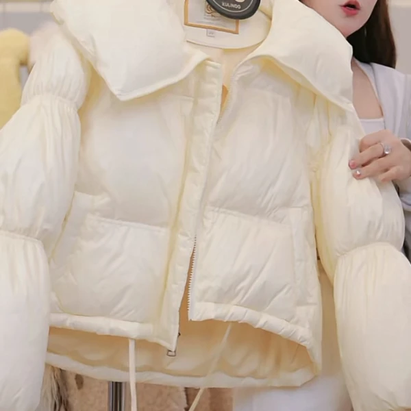 琳心丨秋冬新款白色设计感时尚休闲百搭棉服外套 3704