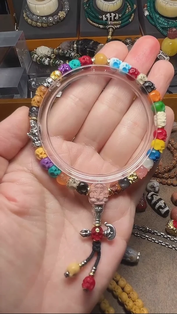 鹿骨手串/手链多彩半鄂骷髅手持