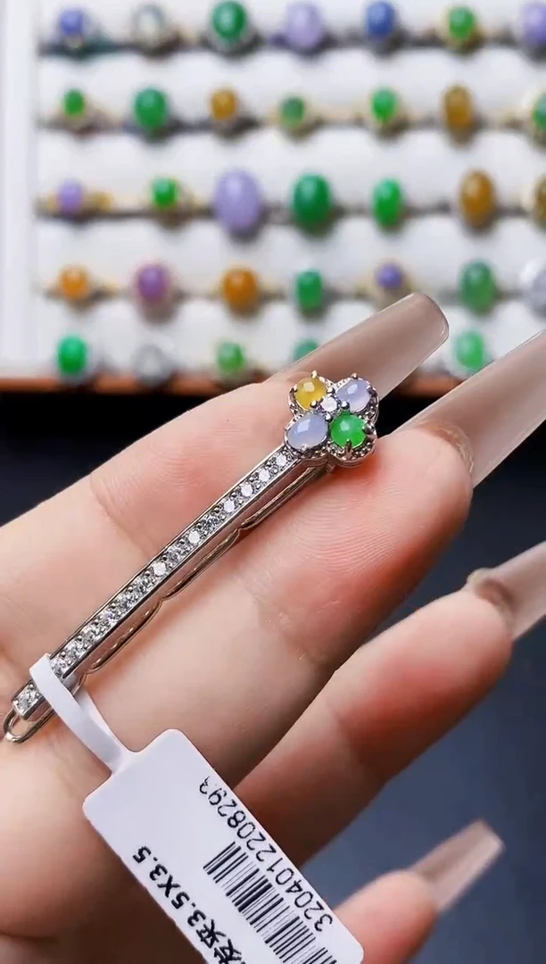 银S925镶嵌戒指翡翠5287