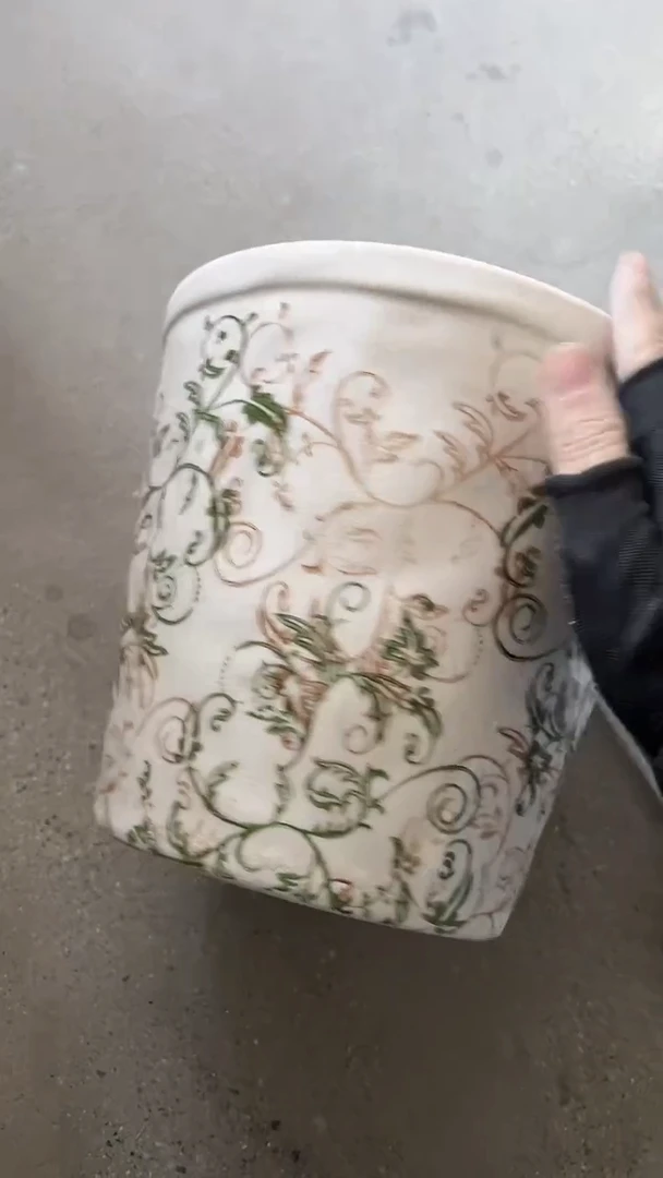 【闪购商品】陶瓷花盆高19.5CM内口20CM