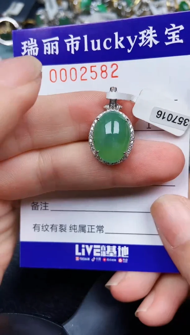 翡翠银S925镶嵌颈饰2582