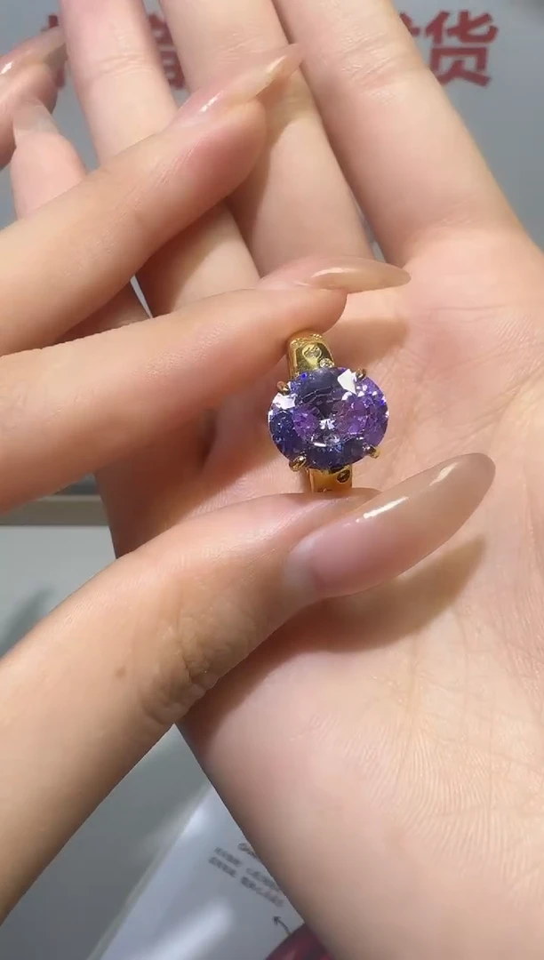 戒指蓝宝石18K金镶嵌1