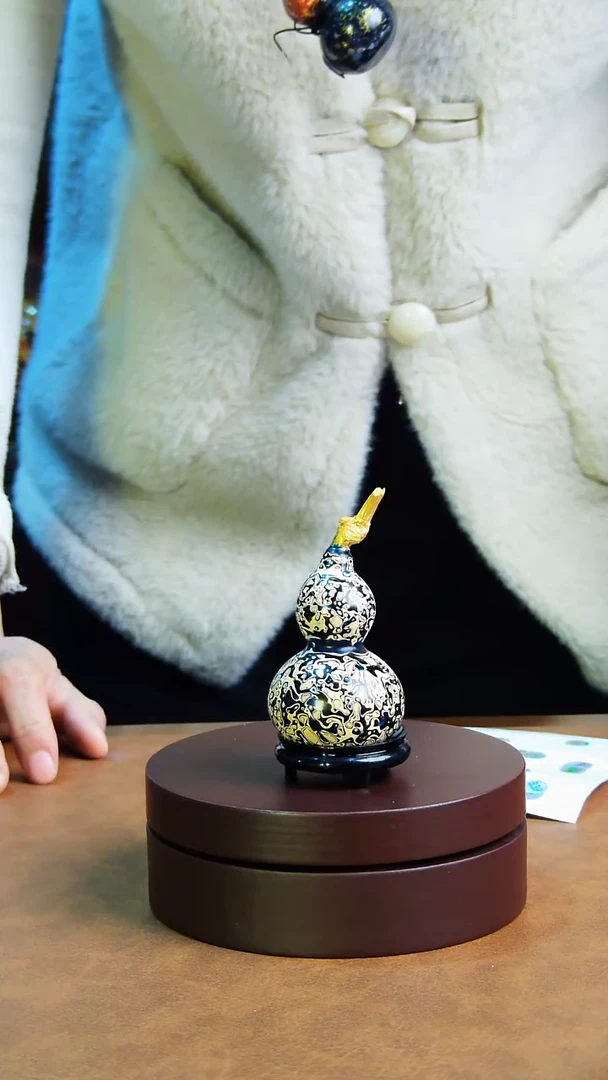 【闪购商品】397直播一物一图大漆酒葫芦送底座送挂绳