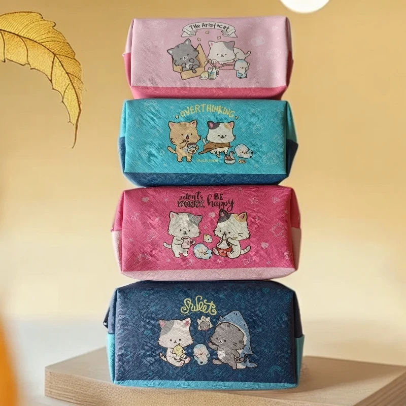 HELLO笔袋大容量可爱卡通大开口耐用简约