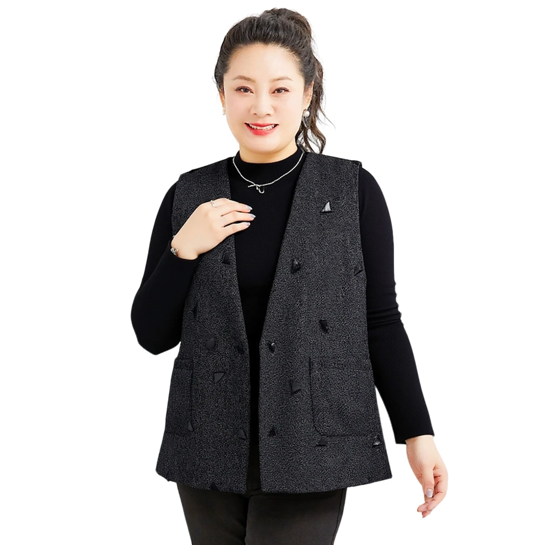 胖太太大码女装秋季新品短款通勤时尚外穿马甲上衣女425405710