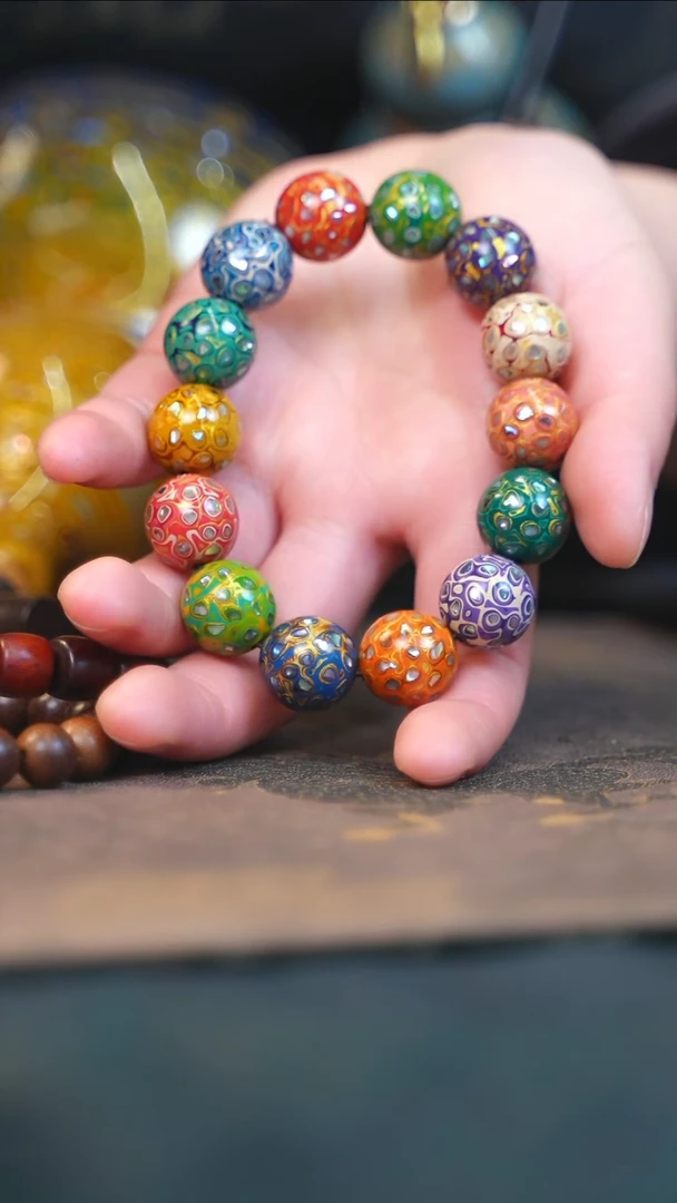 【闪购商品】紫光檀多宝螺钿手串（1.5）