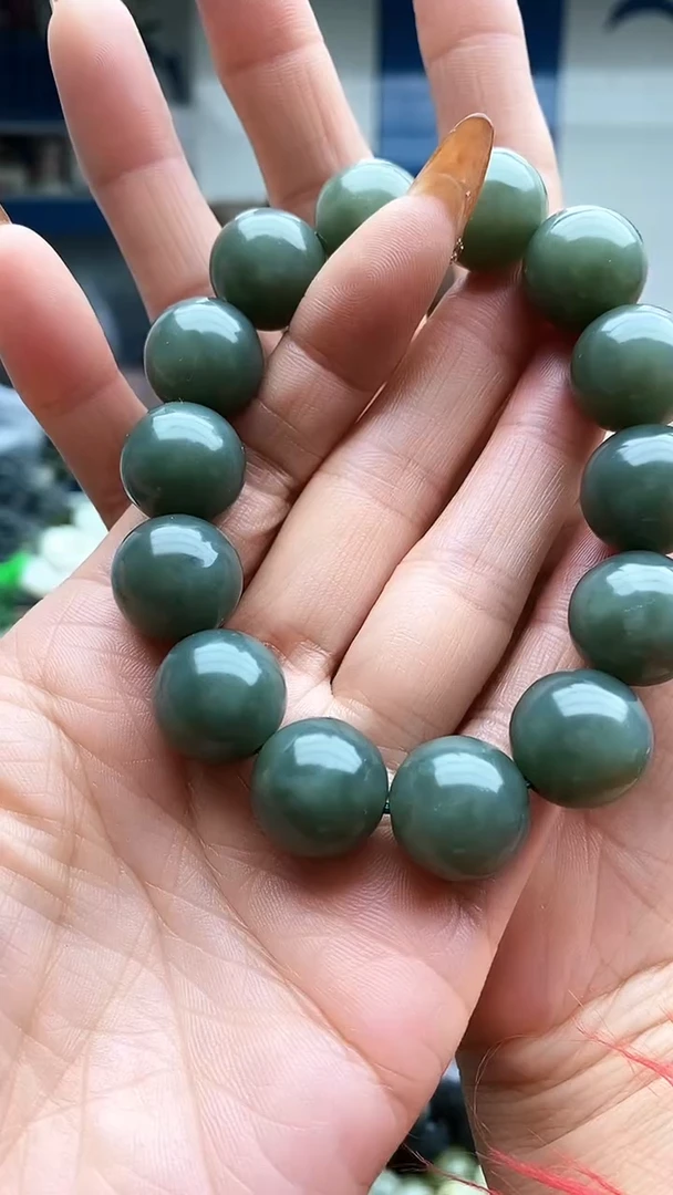 未镶嵌手串和田玉且末蓝正蓝16