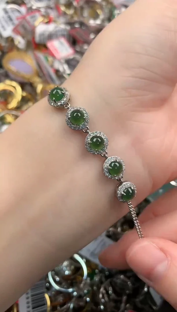 银S925镶嵌戒指翡翠666   9