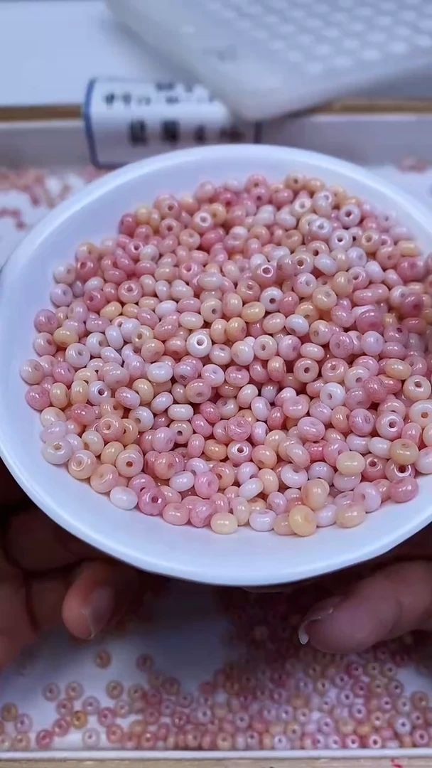 未镶嵌散珠玛瑙/玉髓E920 黄粉玛瑙算盘2*4mm100个8元