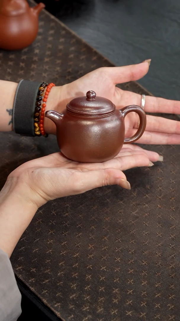 茶壶紫砂柴烧粗砂老紫泥匏尊150cc