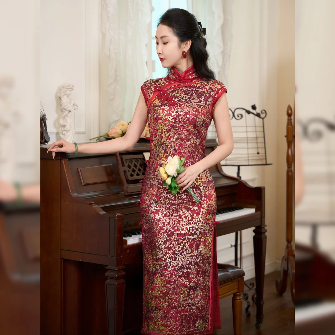 【琉璃】家妈妈婚宴旗袍改良新中式婚礼礼服连衣裙优雅复古国风