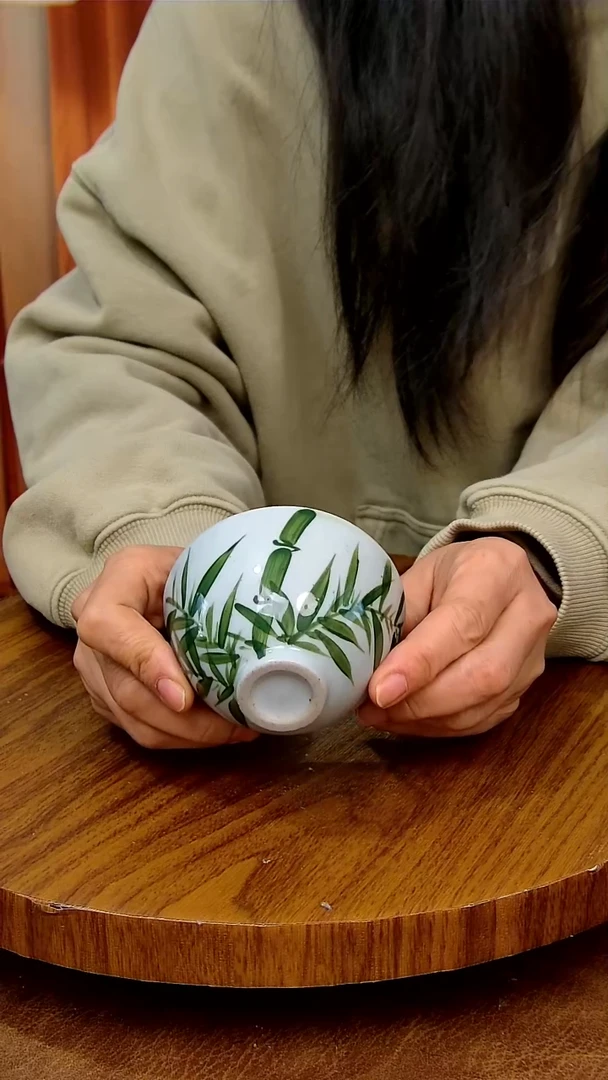 杯子陶景德镇手工手绘釉下彩陶瓷 ，一对