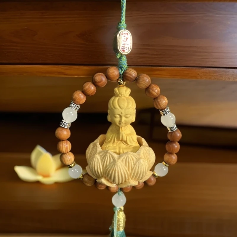 ys-172 精品柏木莲花车挂 无礼盒