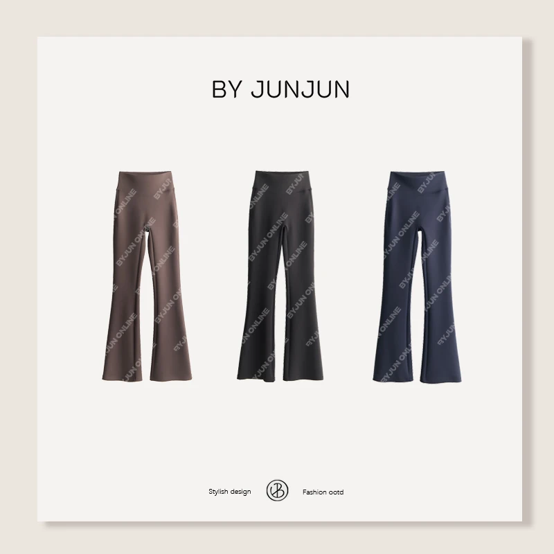 Byjunjun【美人鱼】喇叭瑜伽裤显瘦高腰微喇休闲裤C25TB1116