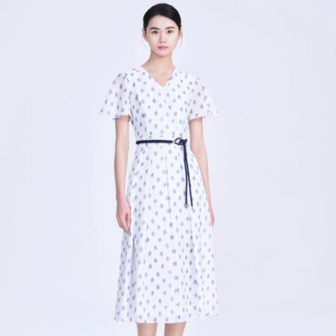 MOJO.S.PHINE碎花显瘦气质法式夏季印花连衣裙-MJDB03WOP073W11