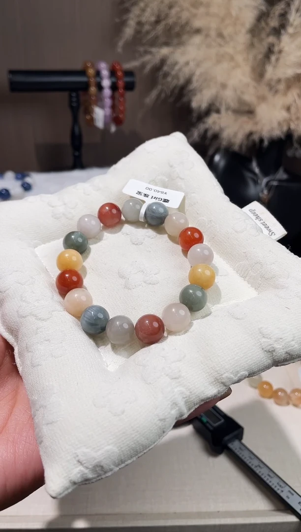 未镶嵌手链水晶焦***?彩兔毛水晶手串