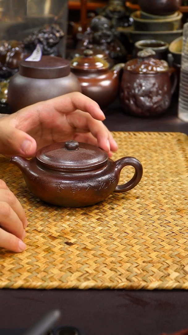 茶壶紫砂纯自然柴烧