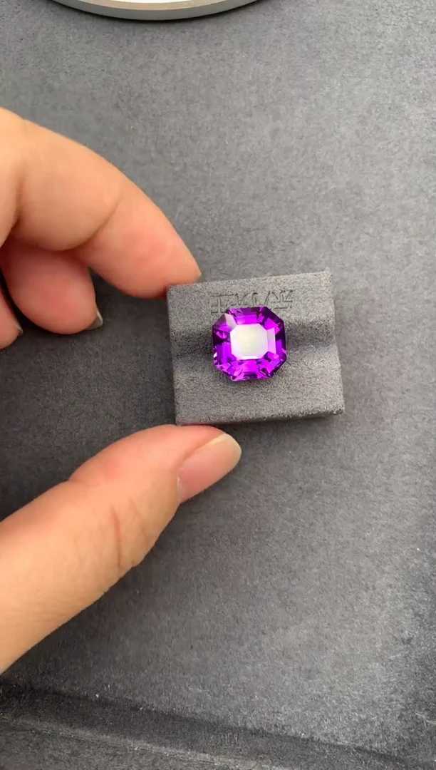 未镶嵌珠宝半成品紫晶8.6ct紫水晶 定制 GE