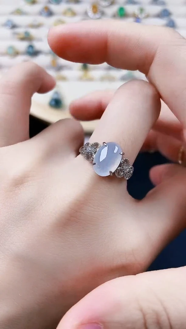 【闪购商品】翡翠戒指银S925镶嵌2546585658