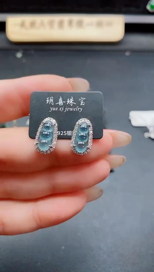 银S925镶嵌戒指翡翠1