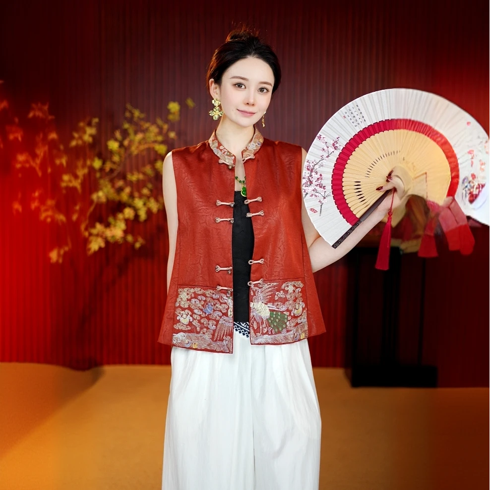 2025新款爆款优雅刺绣新中式马甲兰知春序马甲女款中国风马甲女