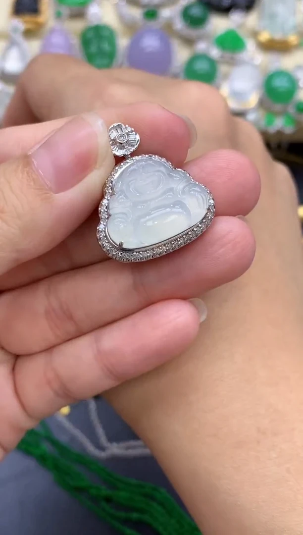 翡翠18K金镶嵌颈饰269-中国好珍宝