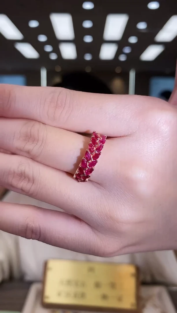 银S925镶嵌戒指红宝石09