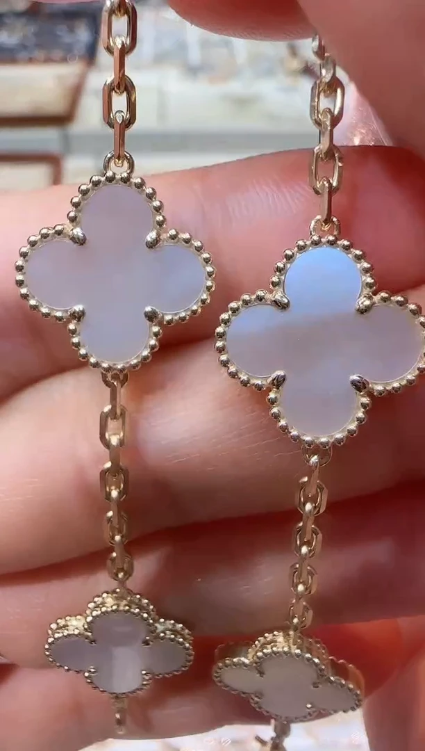 【闪购商品】贝壳（贝母）手链18K金镶嵌白色